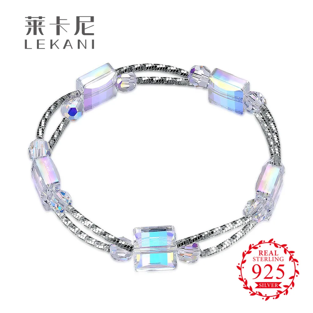 LEKANI кристаллами от Swarovski Высочайшее качество бисера браслеты для женщин 925