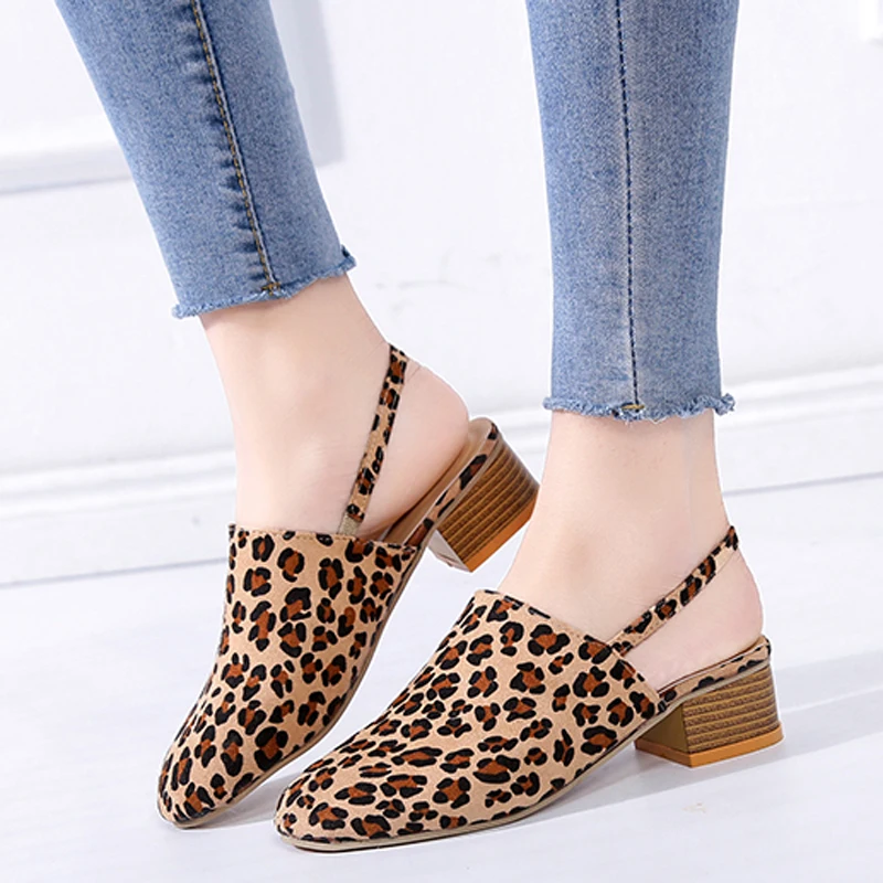 SAILING LU/женские леопардовые босоножки на низком каблуке милые розовые белые