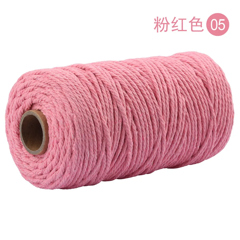 pink 3 мм гобелен из макраме цветной Плетеный RopeHandmade одножильный цветной Хлопковый Канат DIY Ювелирные изделия шпагат Хлопковый Канат - Цвет: pink