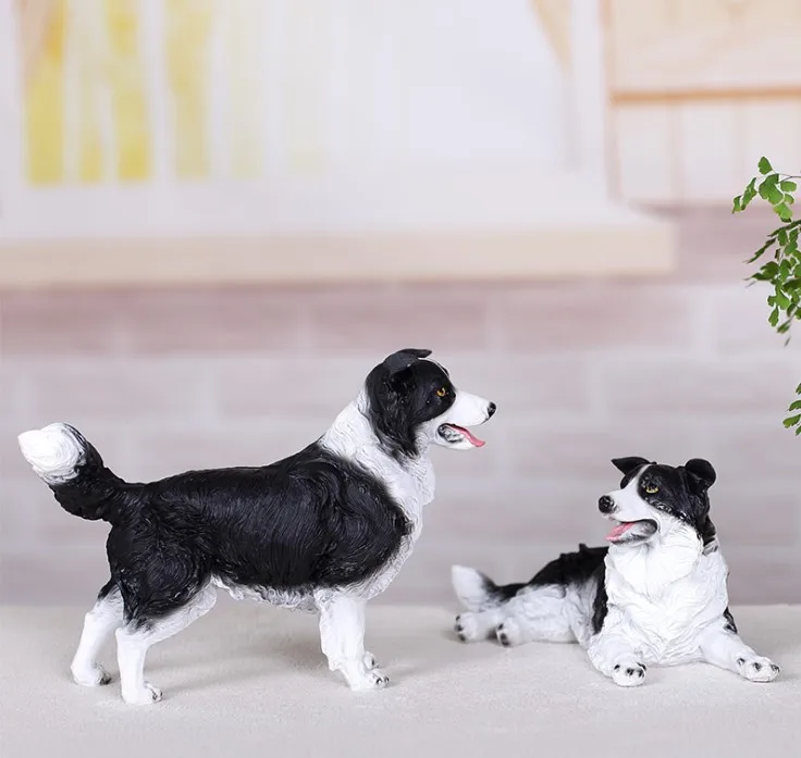 

Resin Border Collie Dog Figurines Modern Decoration Lucky Resin Craft Polyresin Home and Garden Decoration