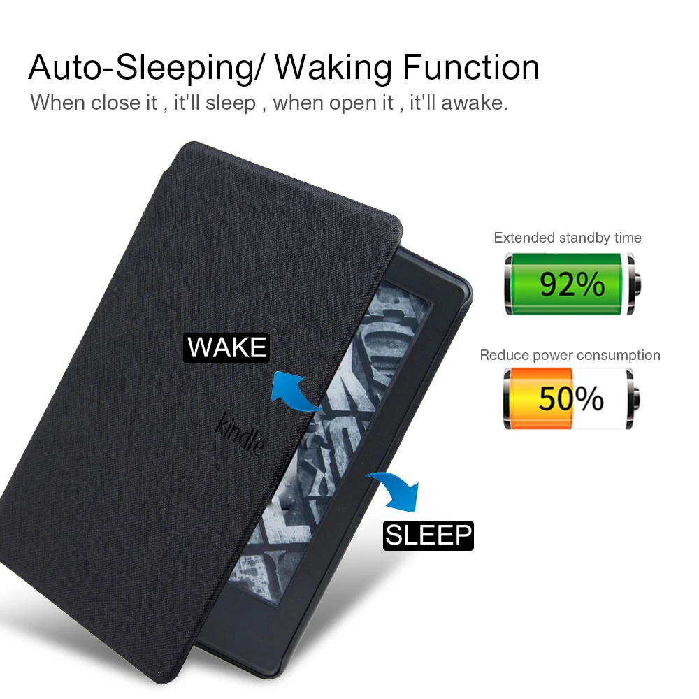 Тонкий умный чехол стойка Walkers для Amazon Kindle Paperwhite 4 (2018 новая модель) + стилус