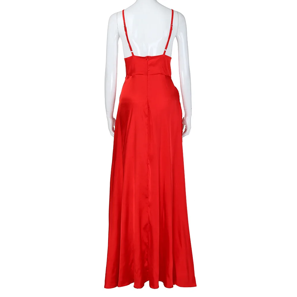 sexy dress women sunmmer Evening Party long High-Split Dress Maxi Dress Solid Clubwear maxi Dresses robe femme 0.4