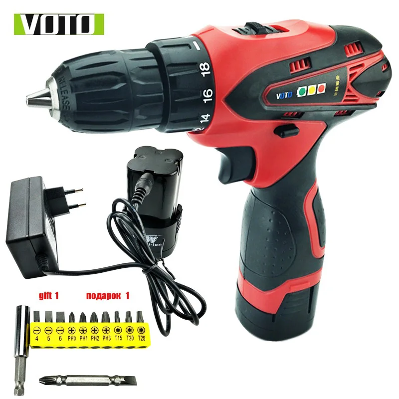 Электрическая дрель VOTO 16 8 в отвертка электроинструменты карбоновая мини