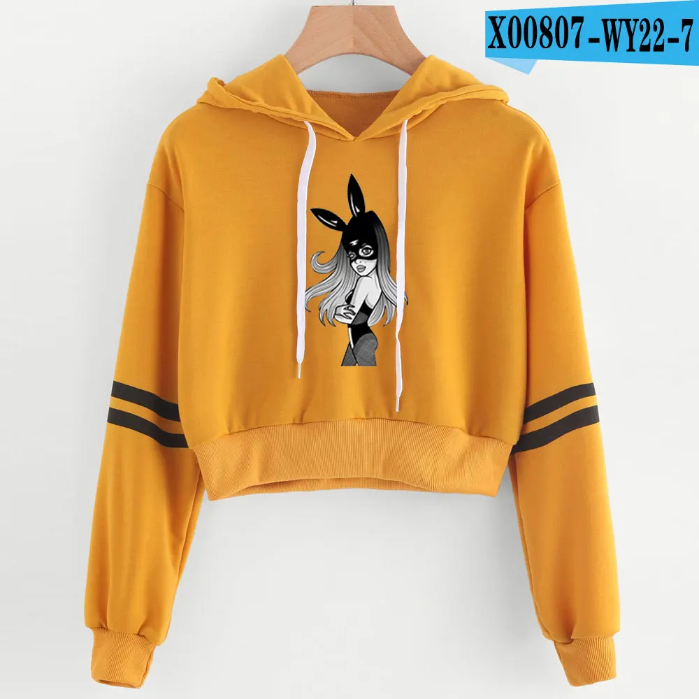 Yellow Ariana Grande, женские толстовки с пупком, толстовка, крутая мода, Kpop, сексуальные, милые,, Новое поступление, Harajuku, повседневные толстовки, Толстовка - Цвет: Yellow