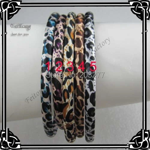 7 мм повязки на голову леопардовые Сатиновые детские 50 шт./лот 5 видов цветов