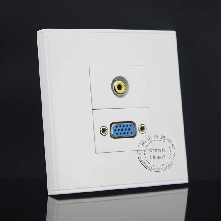 

Желтая аудио-видео пластина и розетка VGA, ассорти панели лицевой панели