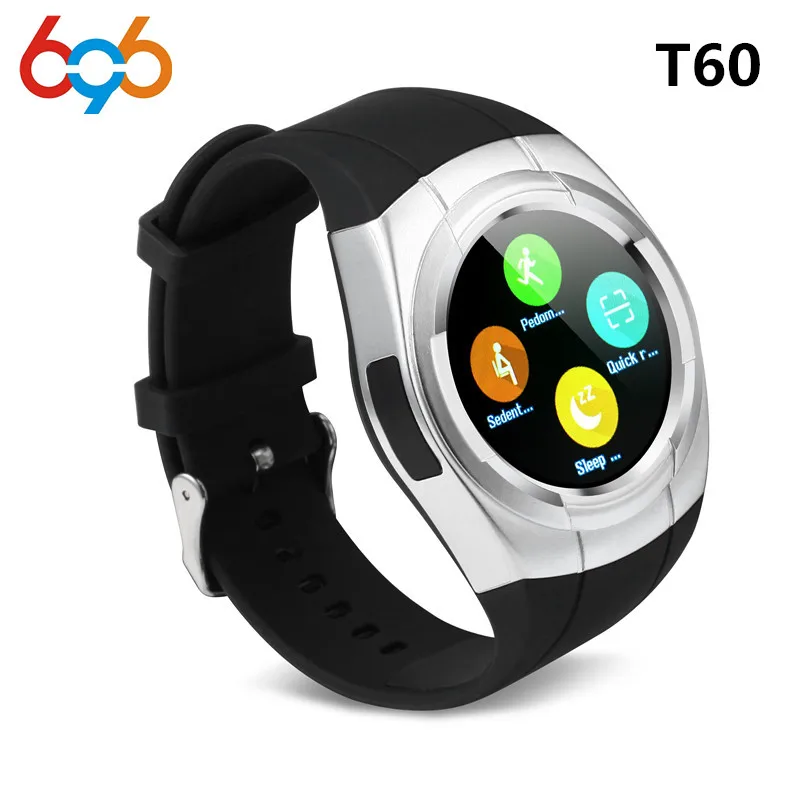 696 T60 Смарт часы Круглый Nano Sim карты памяти с WhatsApp Facebook фитнес Бизнес SmartWatch для Android