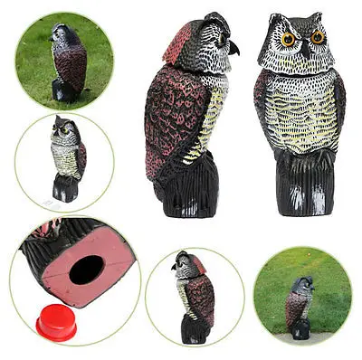 Большой реалистичный Совы Decoy вращающаяся голова сорняков борьба с вредителями