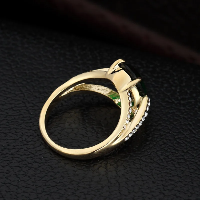 Neoglory большой зеленый AAA Циркон Чешский Стразы светильник желтое золото цвет