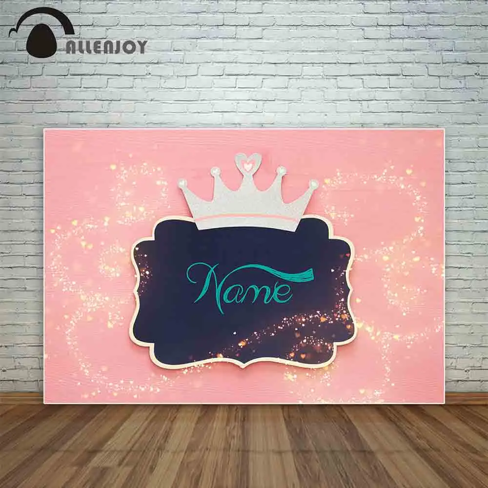Allenjoy Серебряный Блестящий Корона доска розовый деревянный боке сердце на заказ