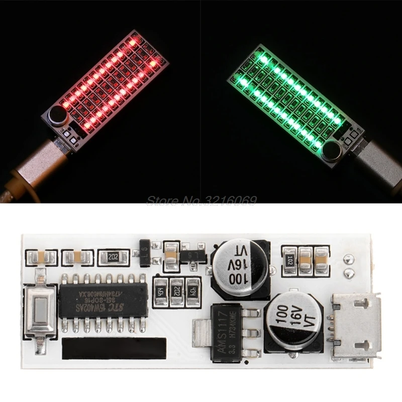 USB мини-светильник музыкального спектра 2x13 светодиодный светильник голосовое