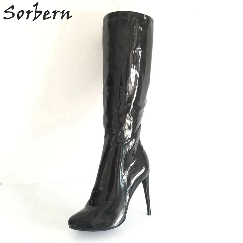 Sorbern/женские зимние ботинки короткие на высоком каблуке с плюшевой подкладкой