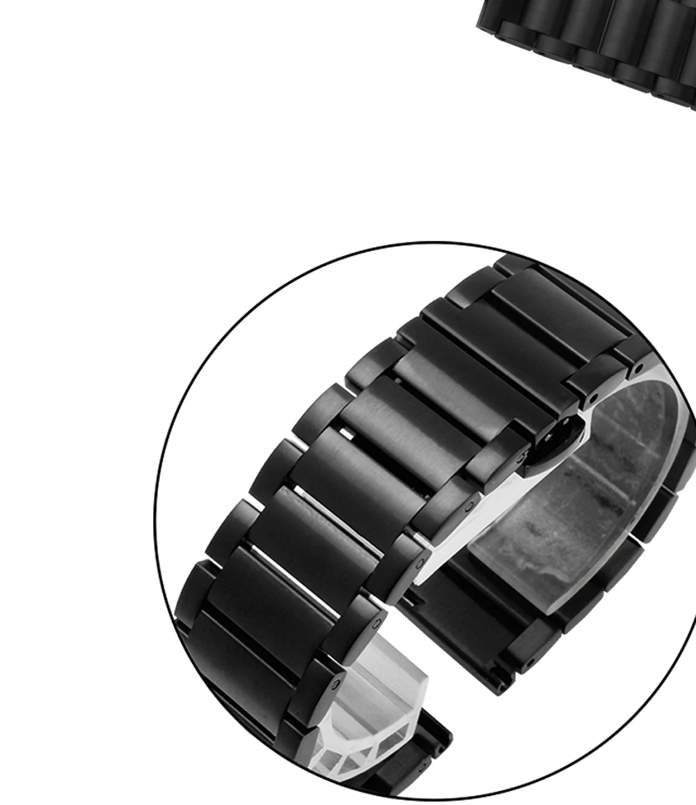 PEIYI 20 мм 22 мм ширина универсальный браслет из нержавеющей стали для Huami Amazfit Bip/Amazfit Stratos 2/2S ремешок металлический браслет
