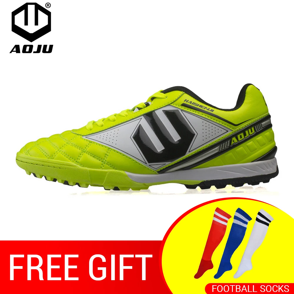 Green TF AOJU/футбольные бутсы TF, футбольные бутсы, бутсы для тренировок, Botas Chuteira Futsal, футбольная обувь, мужские кроссовки - Цвет: Green TF