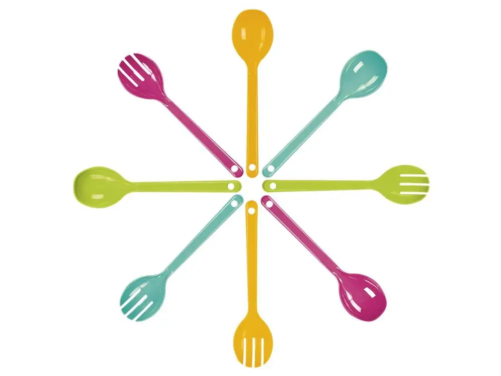 2 piece Cutlery Set Plastic Salad Serving Multicolored Spoon and Fork ernesto-salatbesteck-2-teilig | Дом и сад