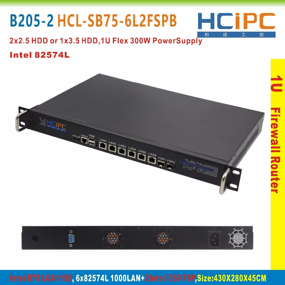 HCiPC B205-2 HCL-SB75-6L2FSPB BareBone LGA1155 B75 82574L 6LAN+2FSP 1U Firewall Barebone 6LAN Router 4LAN Motherboard | Компьютеры и
