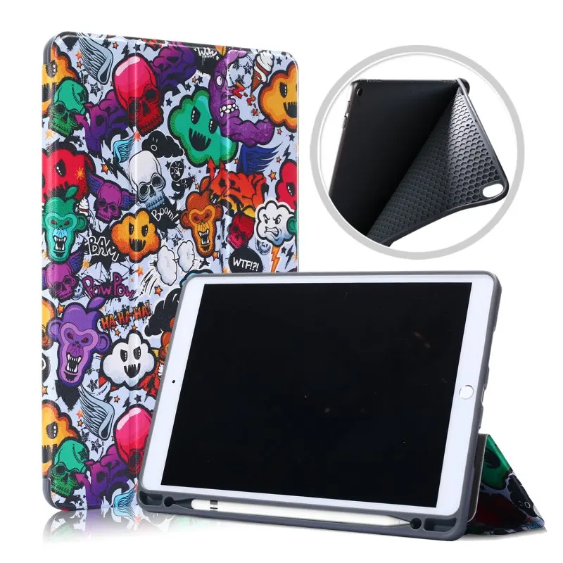 Мягкий силиконовый чехол для Apple iPad Air 10,5 Pro 10,5 чехол Trifold Магнитный умный сон Funda+ пенал - Цвет: A
