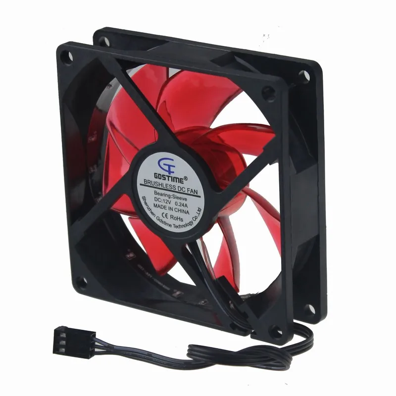 Gdstime 9225 92 мм x 25 90 12 В 3Pin красный светодиодный светильник с s Чехол для компьютера DC