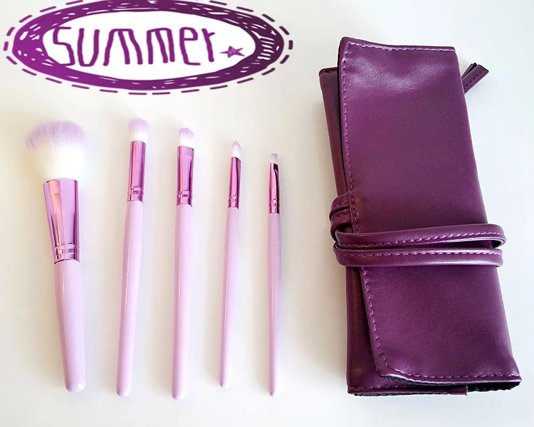Набор кистей для макияжа 5 шт. светло-фиолетовые кисти пудры консилера теней век