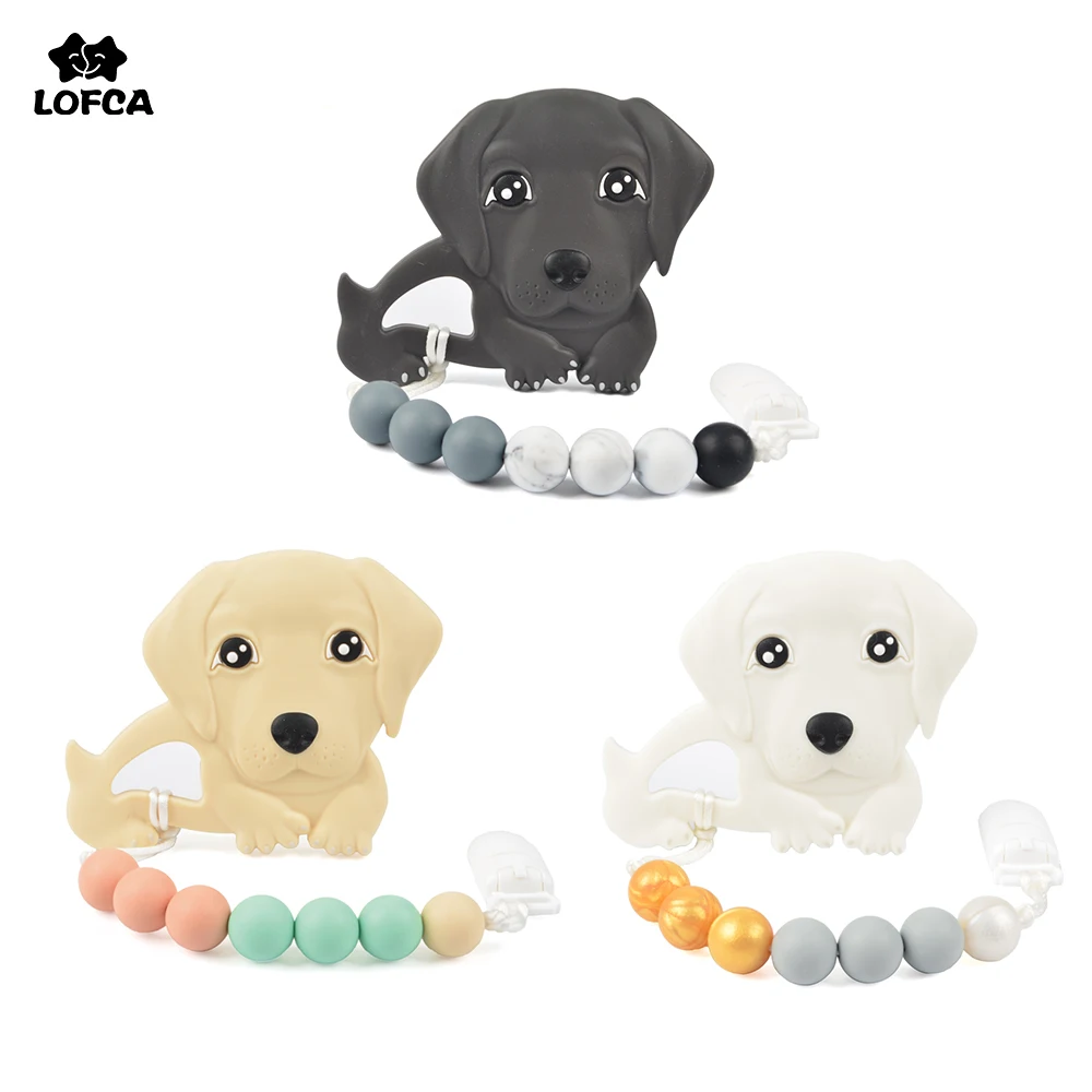 Labrador Baby Teether Pacifier Clip Chain Silicone Teething Accessories Baby Carrier Silicone Chew Teething Pacifiers Holder