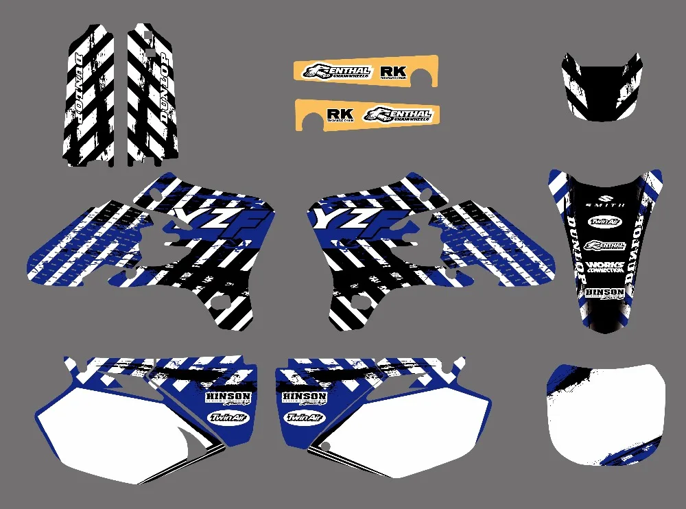 

0204 New Style TEAM GRAPHICS&BACKGROUNDS DECALS STICKERS Kits for YZ250F YZ450F YZF250 YZF450 2003 2004 2005