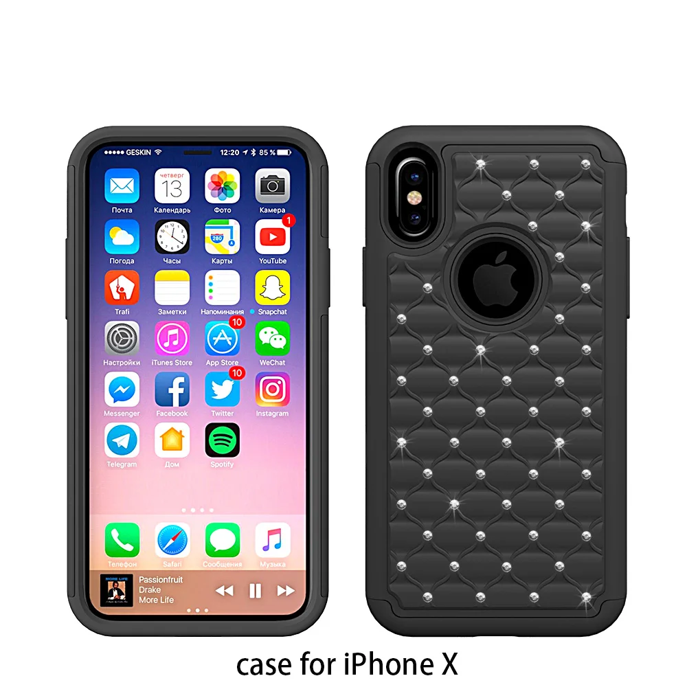 Чехол для телефона Birdroom iPhone X 2 в 1 силиконовый чехол из углеродного волокна с