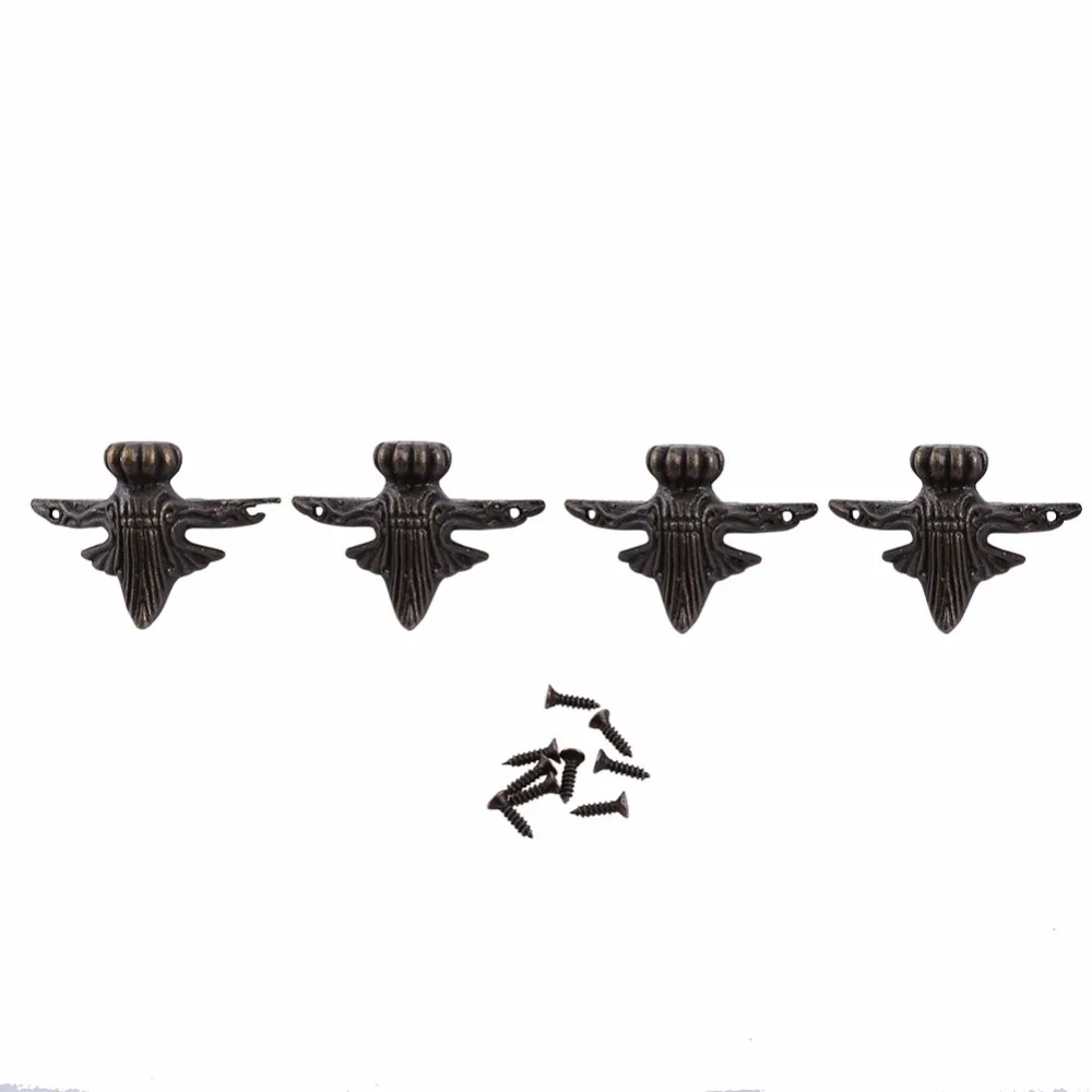 4 шт./лот антикварная латунная коробка для ювелирных изделий Деревянный корпус