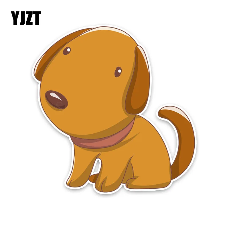

YJZT 13.5CM*14CM Cartoon Fun Animal Dog Decal PVC Car Sticker 5-1654