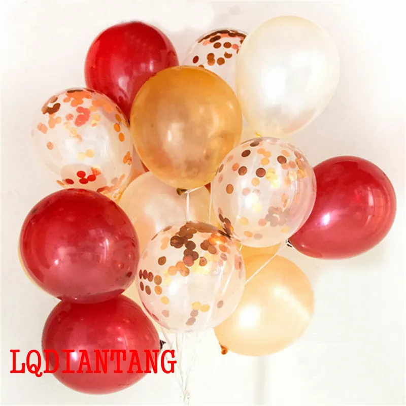 LQDIANTANG 10 шт. 12-дюймовые воздушные шары с конфетти Агатовые мраморные золотые