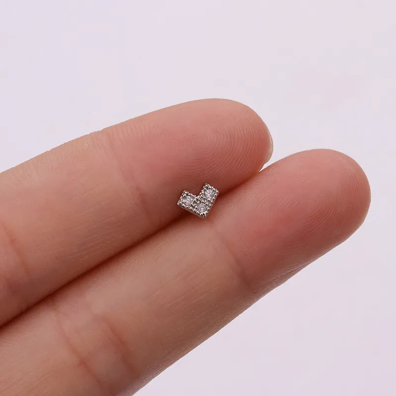 TTLIFE Various Crystal Flower Cartilage Piercing Helix Jewelry Stainless Steel CZ Ear Stud Tragus Cartilage Conch Earring Stud