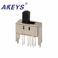 ss 23e03 2p3t double pole three throw 3 position slide switch 8 solder lug pin verticle type with 2 fixed pin