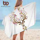 BeddingOutlet банное полотенце с цветами и лосями, пляжное полотенце из микрофибры с оленями для женщин, прямоугольное оленем, черный и белый коврик для йоги 75 см x 150 см