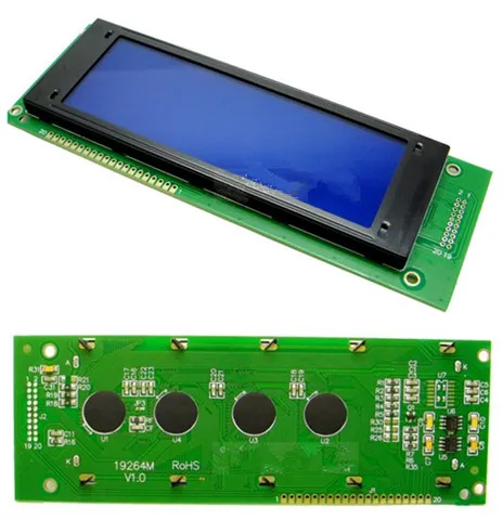 20PIN 19264 Φ KS0107 KS0108 контроллер 3 V 5V Синяя подсветка White Word|ks0107 ks0108|lcd graphicgraphic lcd module |