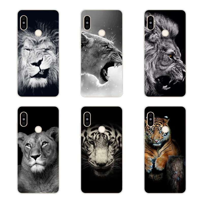 xiaomi redmi note 5 pro Case Silicon Tigers and lions Painting Soft TPU Back Cover for Protect Phone cases |