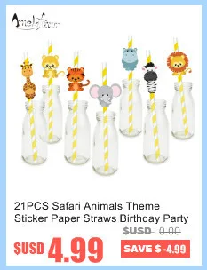 15Pcs/Pack 2M Happy Family Baby Shower Cartoon Animal Garland Striped Paper Flags Banner Decor Birthday Party Supplies For kids