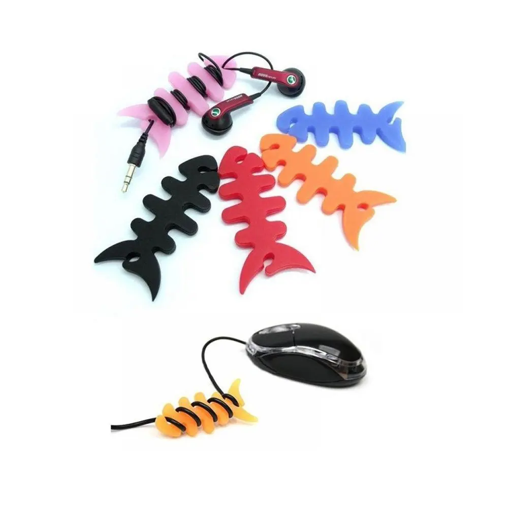 Силиконовые наушники-вкладыши с рыбьими костями кабели намотки держатели