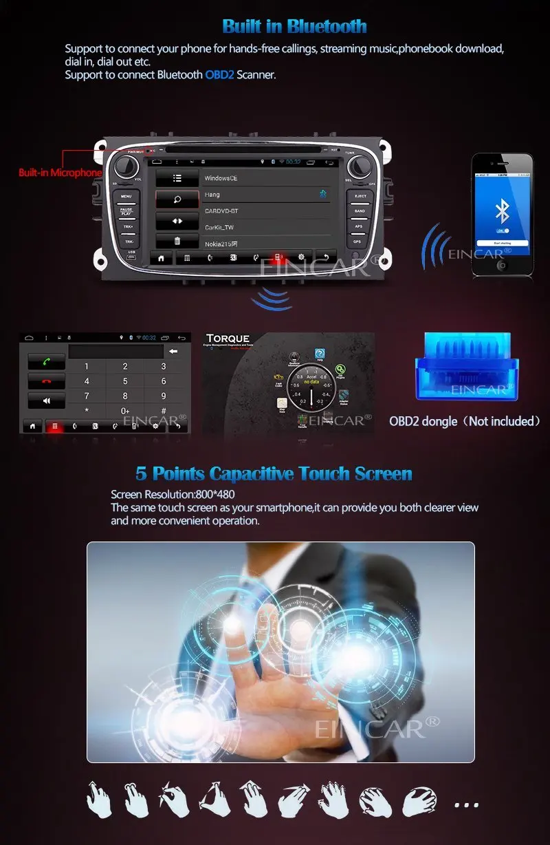 Бесплатная камера Android 5 1 для FORD Focus/S MAX/Mondeo/автомобильный DVD игрок двойной din SD Wi Fi