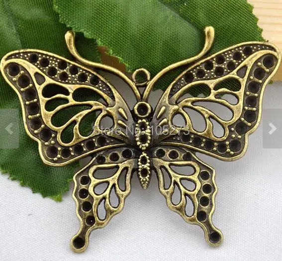 

Wholesale DIY Accessory Jewelry Making - 48X60MM Antique Bronze Filigree Butterfly Charm Pendant Hanging Charm
