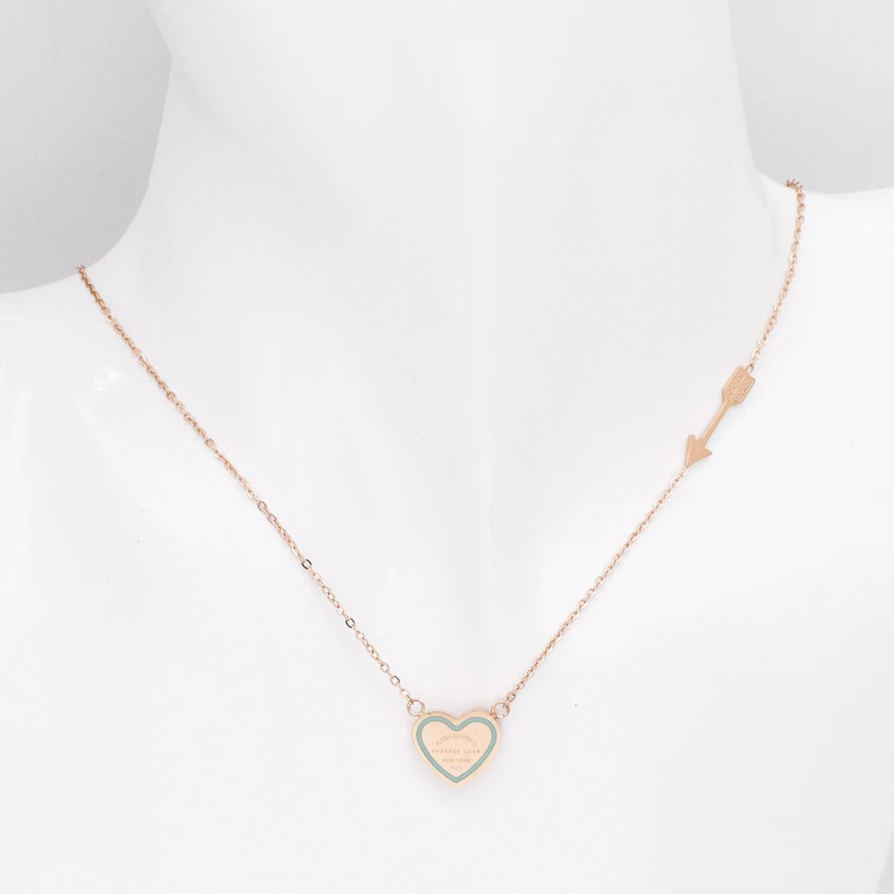 New Fashion Design Six Style Arrow And Love Heart Necklace Stainless Steel Women Luxury Jewelry Best Gift For Wedding | Украшения и