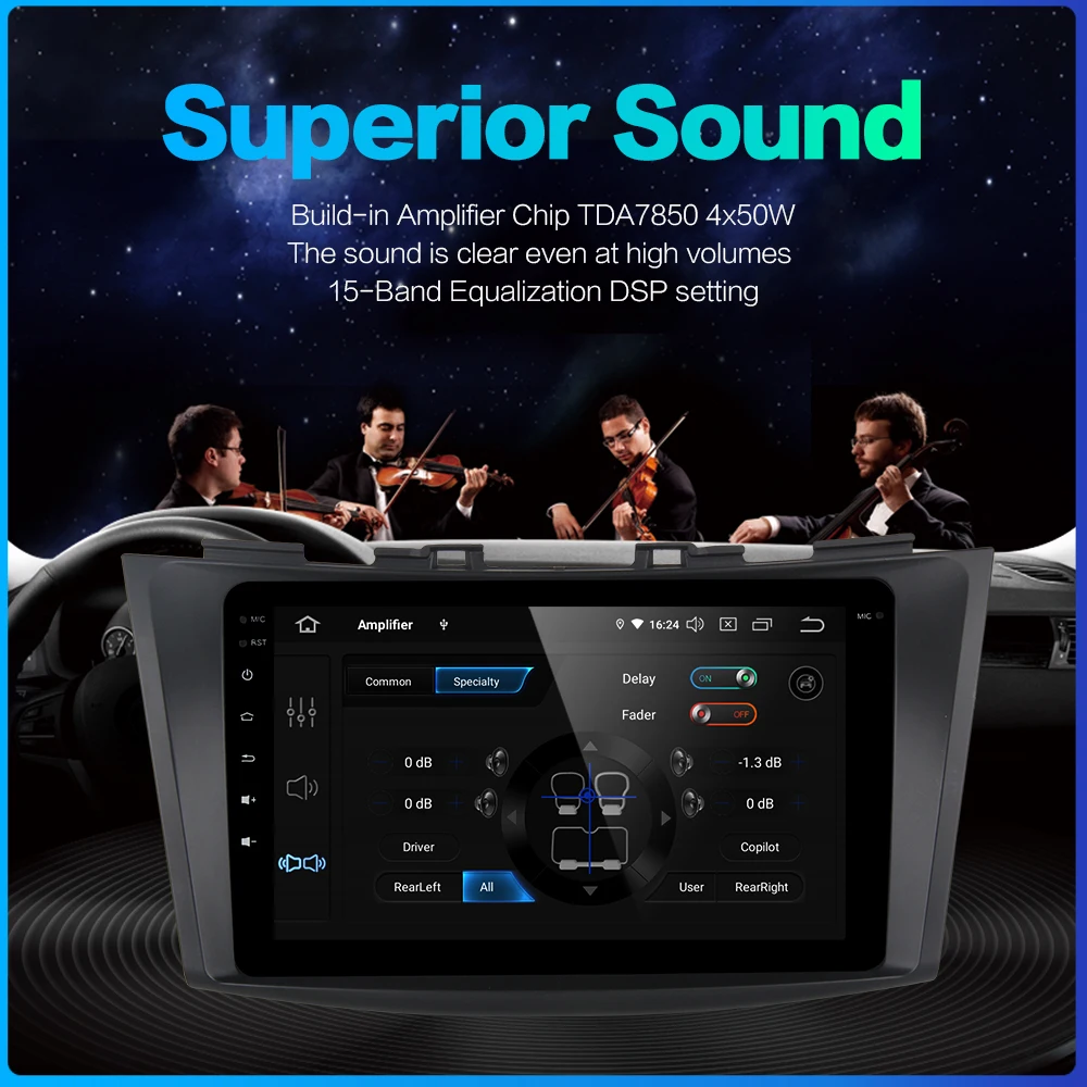 Dasaita " Автомобильный Multimidia Android 9,0 для Suzuki Swift 2011 2012 2013 Bluetooth 1080p видео стерео автомобиля MAX6