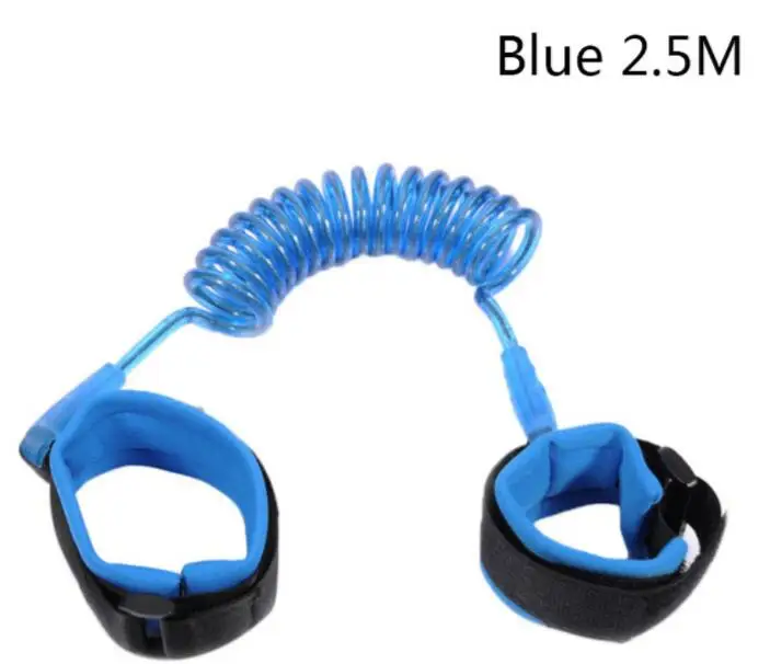 Blue 2.5M Детский анти-потерянный Тяговый канат Детская безопасность ребенок анти-потерянный Браслет Анти-потерянный ремень для предотвращения ребенка веревка может быть настроена - Цвет: Blue 2.5M