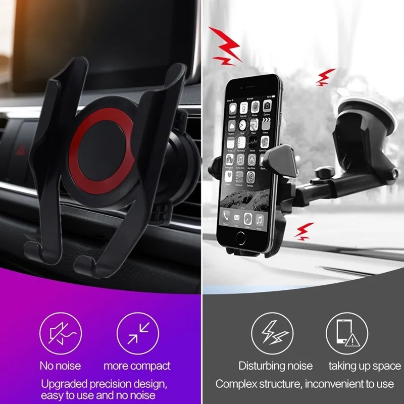 Tongdaytech Универсальный Автомобильный держатель для телефона для Iphone X XS 360 дюймов держатель на вентиляционное отверстие автомобиля Подставка для сотового телефона Поддержка смартфона Voiture