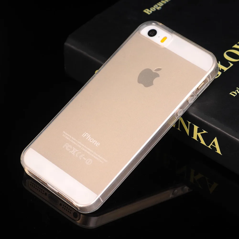 50pcs/lot For iPhone 5S Se Case Ultrathin Transparent Soft Silicone TPU Protective Cases SE 5 Phone Back Covers |