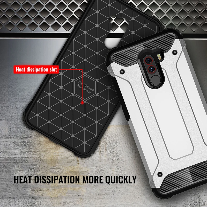 Luxury Rugged Cover For Xiaomi Pocophone F1 Poco Anti Knock Phone Case Hybrid Hard Tough Dual Layer Armor Shockproof |
