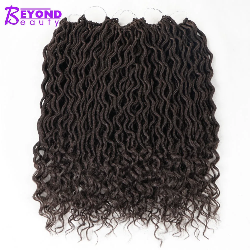Вязание крючком богиня Locs волосы для наращивания Faux Locs Curly крючком косички Омбре синтетические плетеные волосы богемные замки за пределами красоты