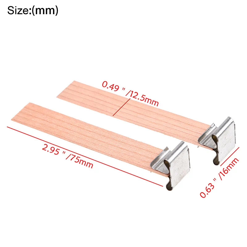7.5cm WHISM 10 шт Деревянный фитиль с устойчивыми вкладками свеча ядро делая поставки деревянные свечные фитили - Цвет: 7.5cm
