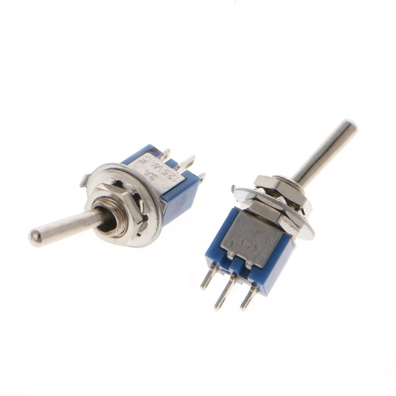 10 шт. AC 250V/1.5A 125V/3A SPDT 3 Pin Кнопка ВКЛ/на 2 Позиции Мини тумблер синий|Выключатели| |