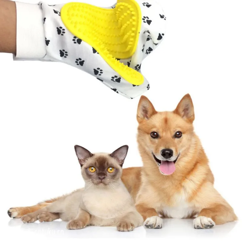Dog Claw Print Grooming Gloves Pet Cat Hair Cleaning Dogs Comb | Дом и сад