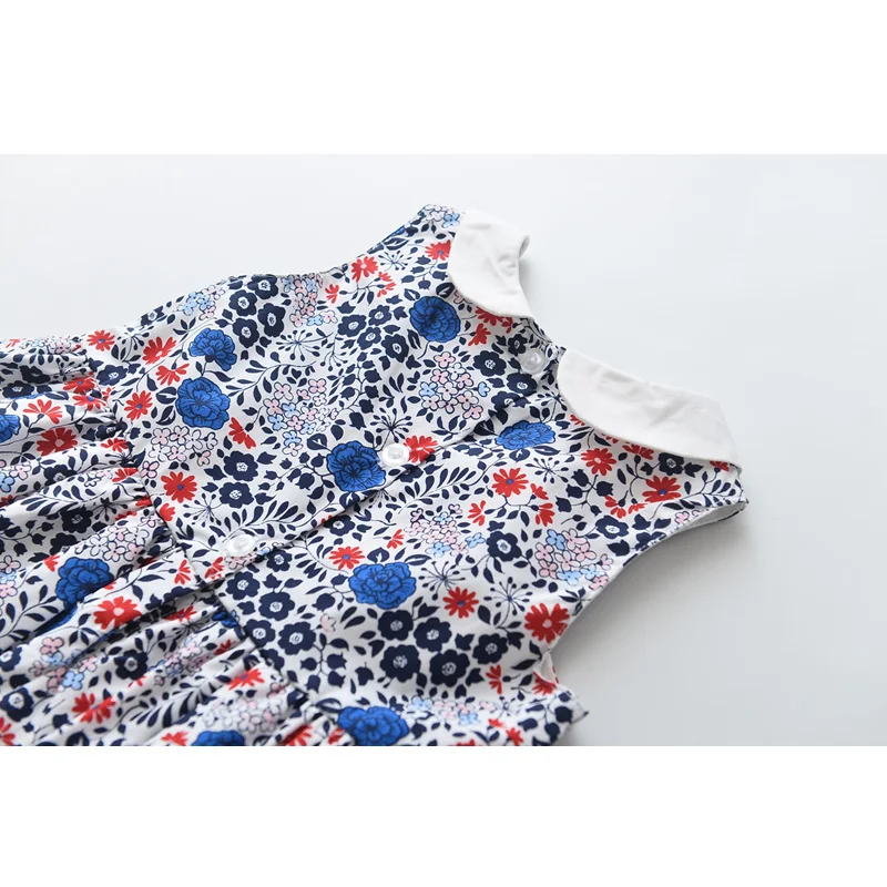 LOVE DD&MM Girls Dresses Summer New Children's Wear Girls Cute Sweet Full Printed Flower Doll Collar Sleeveless Vest Dress
