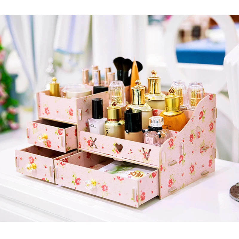 Многофункциональная деревянная настольная коробка для хранения органайзер